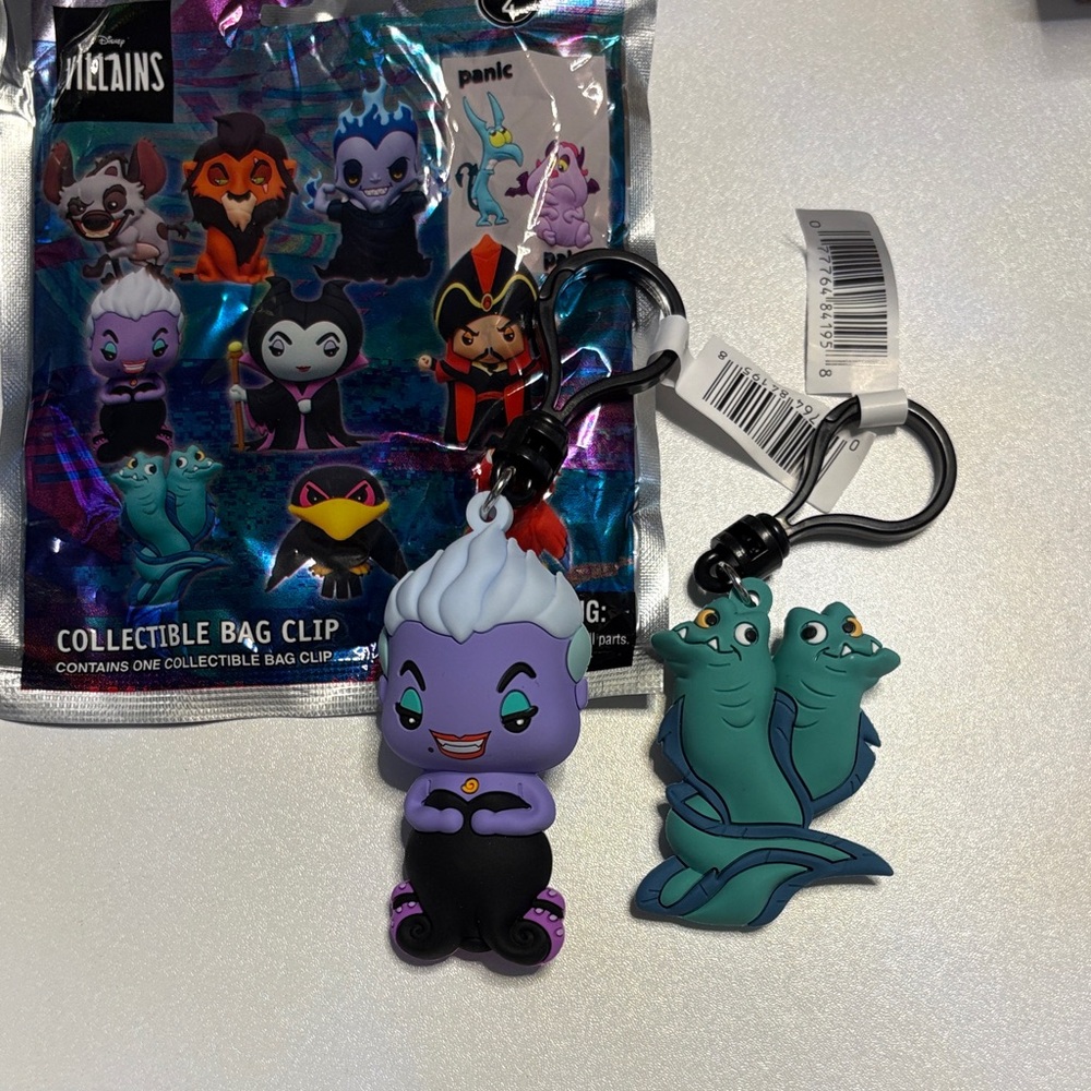 Disney Villains Ursula and Eels Bag Clip - Purple and Teal